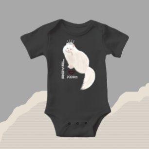 White cat baby bodysuit