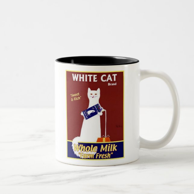 White Cat Brand Whole Milk Two-Tone Coffee Mug (Right)