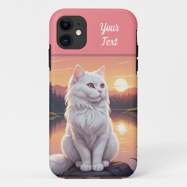 White Cat by Lake Case-Mate iPhone Case (Back)