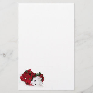 White cat Christmas Stationery