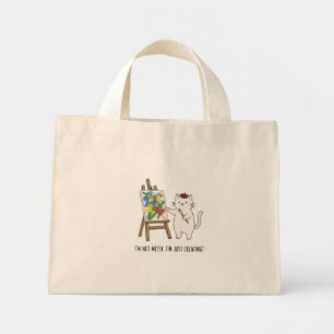 White Cat Creative Studio Abstract Painting Design Mini Tote Bag