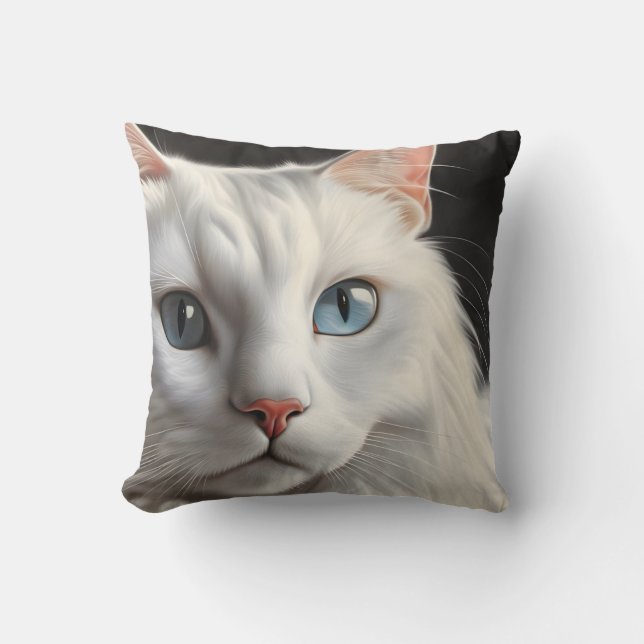 White Cat Cushion (Front)