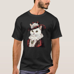 White Cat English Gentleman Funny Pet Victorian T-Shirt