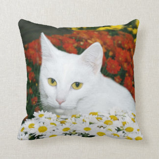White cat face cushion