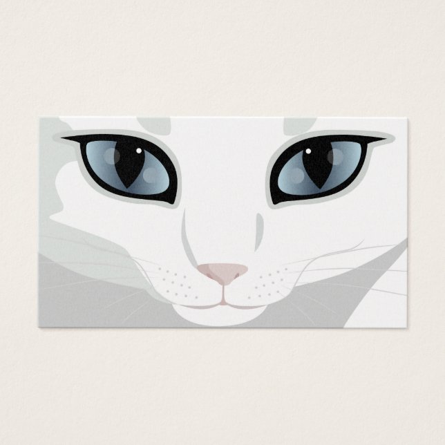 White Cat Face with Eye Colour of Your Choice (Front)