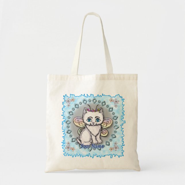 White Cat Fairy  Tote Bag (Front)