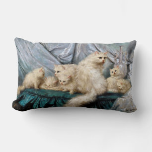 White Cat Family, Carl Kahler Lumbar Cushion