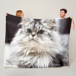 WHITE CAT FLEECE BLANKET