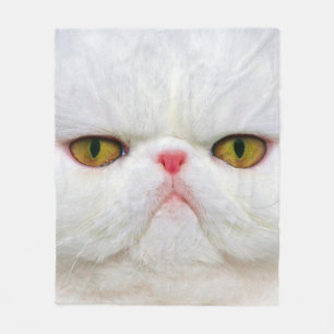 White Cat Fleece Blanket