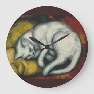 White Cat, Franz Marc Large Clock
