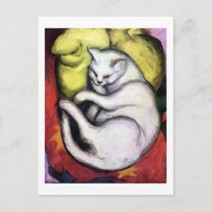 White cat, Franz Marc Postcard