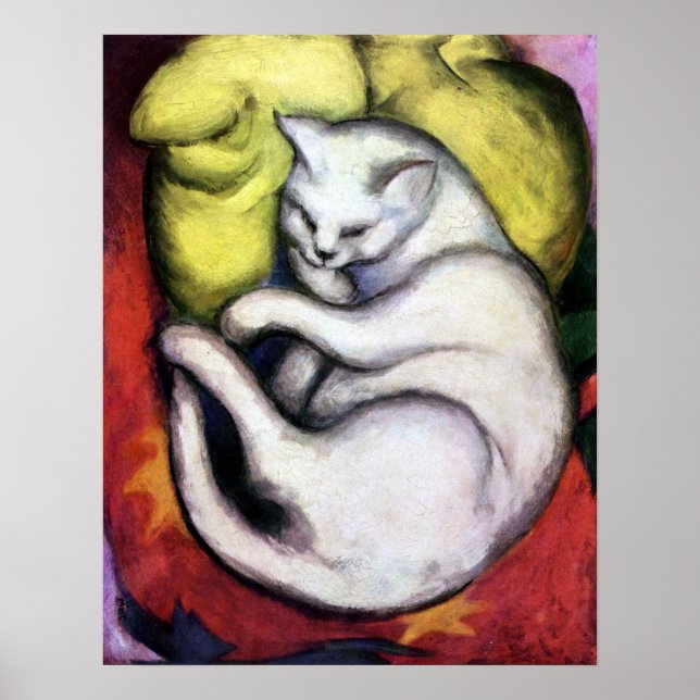 White cat, Franz Marc Poster (Front)