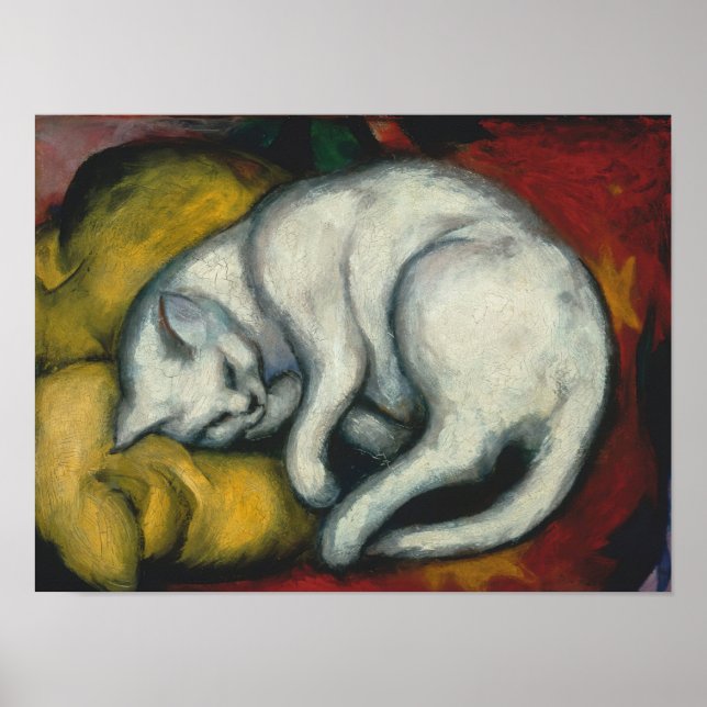 White Cat, Franz Marc Poster (Front)