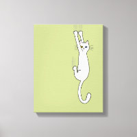 White Cat Holding On With Claws Funny