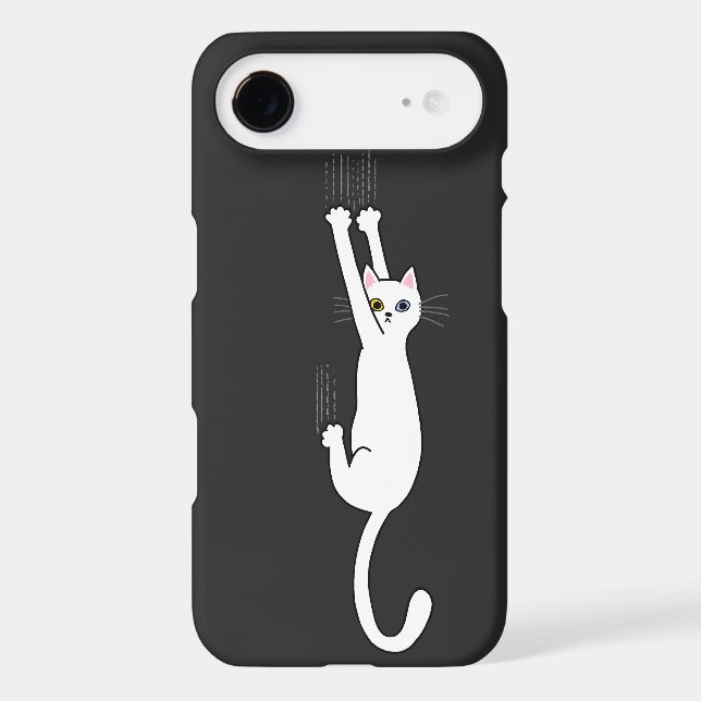 White Cat Holding On With Claws Funny Case-Mate Samsung Galaxy Case (Back)