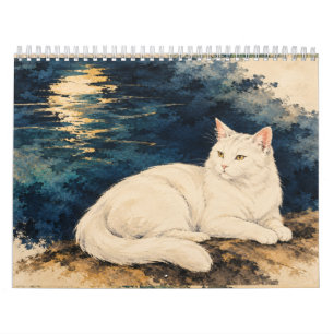 White Cat Japanese Art Through the Seasons Calendar