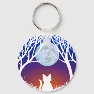 White Cat Keychain White Cat Gifts Pet Keychains