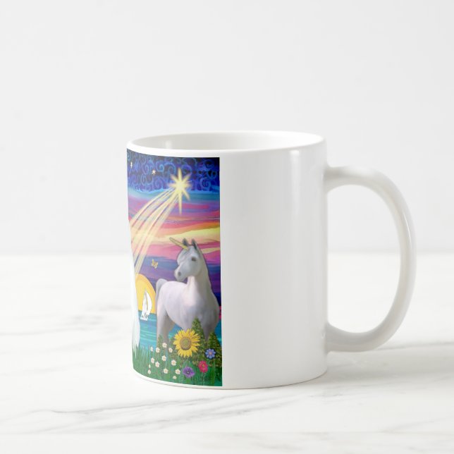 White Cat - Magical Night Coffee Mug (Right)