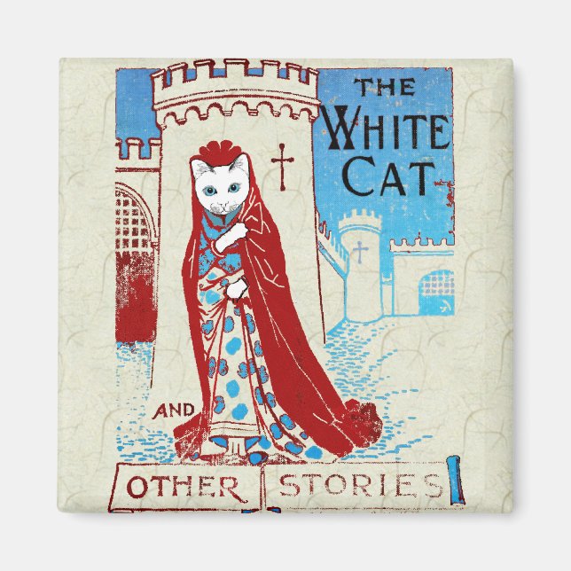 White Cat Magnet (Front)