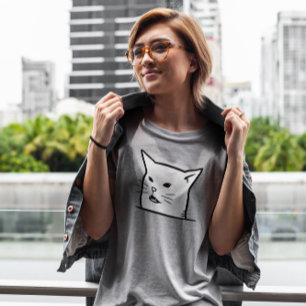 White Cat Meme Face   T-Shirt