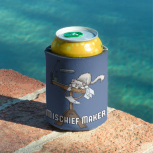White Cat Mischief Maker  Can Cooler