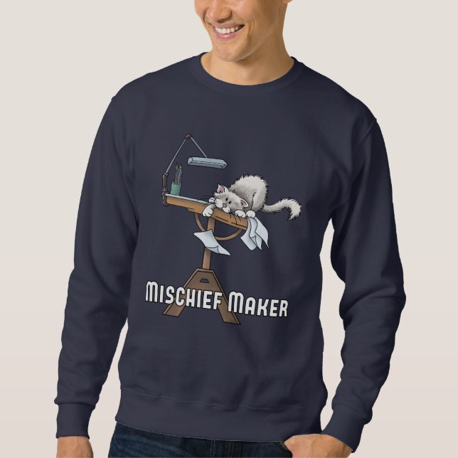 White Cat Mischief Maker   Sweatshirt (Front)