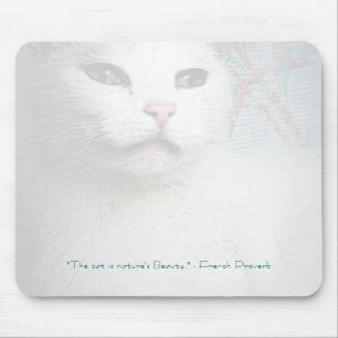 White Cat Mousepad