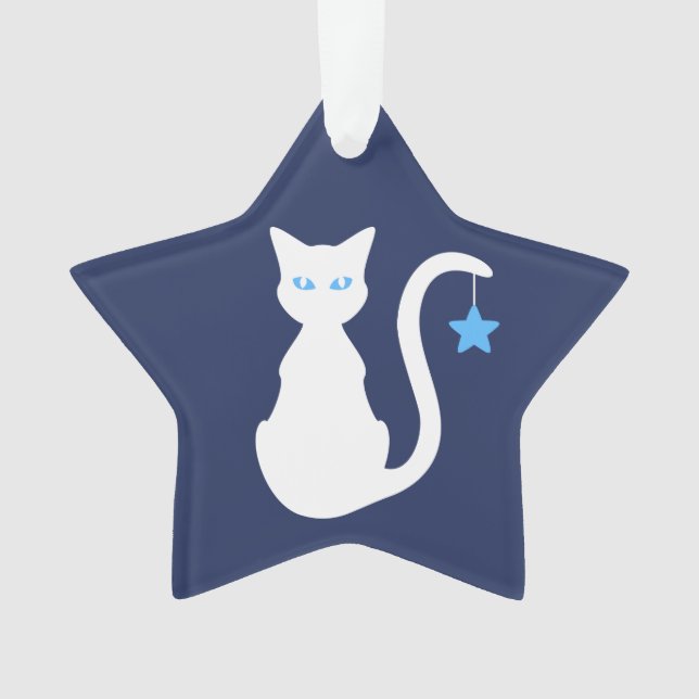 White Cat Ornament (Front)