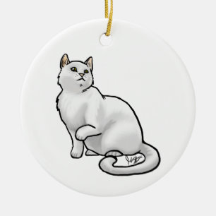 White Cat Ornament