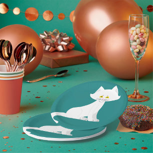 White Cat Paper Plates