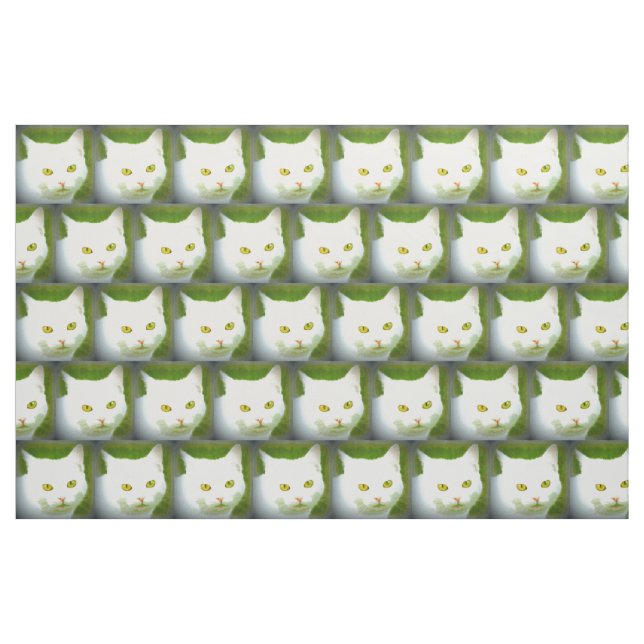 white cat pattern fabric (Fat Quarter)