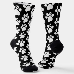 White Cat Paw Pattern  Socks