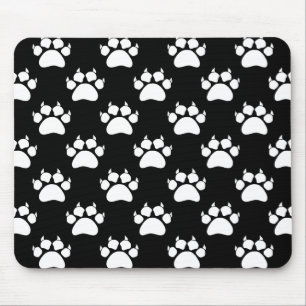 White Cat Paws And Claws Pattern Print Mouse Pad