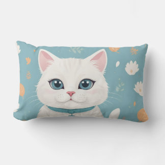 White cat pillow