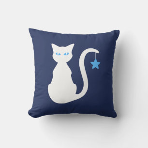 White Cat Pillow