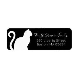 White Cat Return Address Label