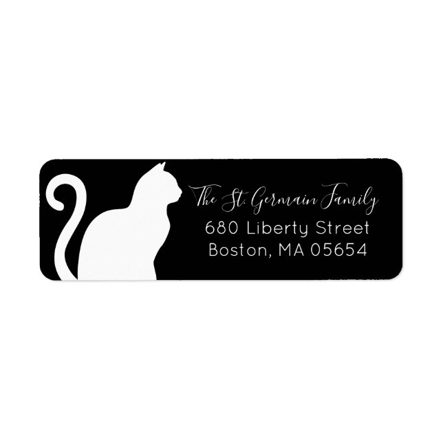 White Cat Return Address Label (Front)