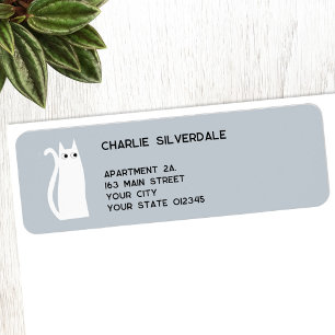 White Cat Return Address Label