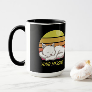 White Cat Sleeping Mug