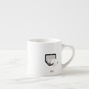 White Cat Sleeping On Laptop Espresso Mug