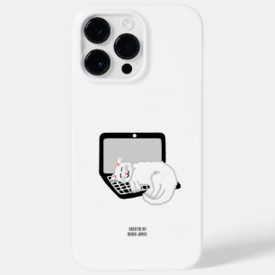 White Cat Sleeping On Laptop iPhone 14 Pro Max Case-Mate iPhone 14 Pro Max Case