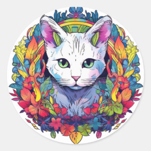 White Cat Stickers