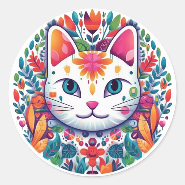 White Cat Stickers (Front)