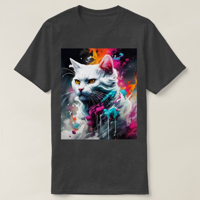 white cat T-Shirt (Design Front)