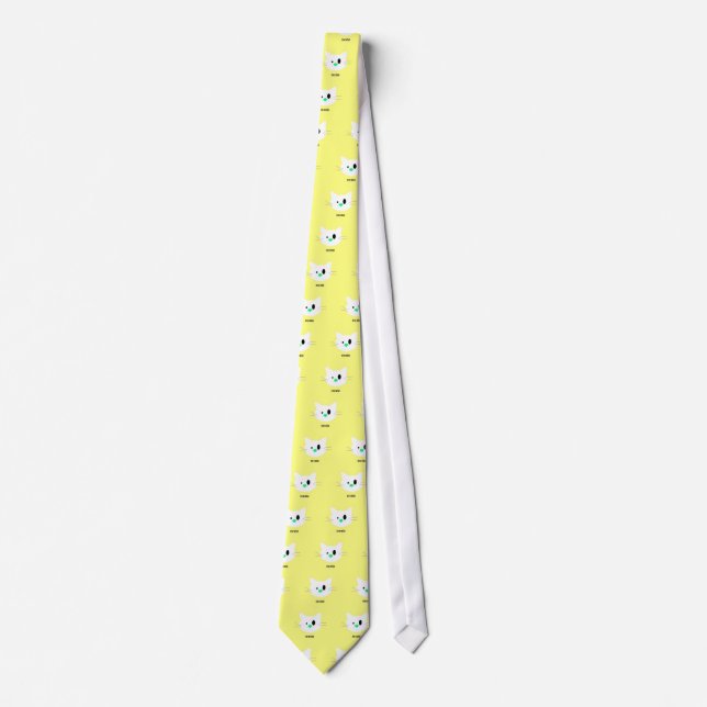 white cat tie (Front)