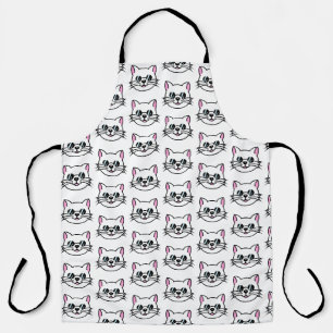 White Cat Wearing Black Glasses / Sunglasses Apron