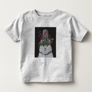 White Cat with Butterfly Bell Jar Toddler T-Shirt