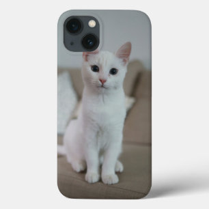 White cat Zazzle_Growshop. iPhone 13 Case