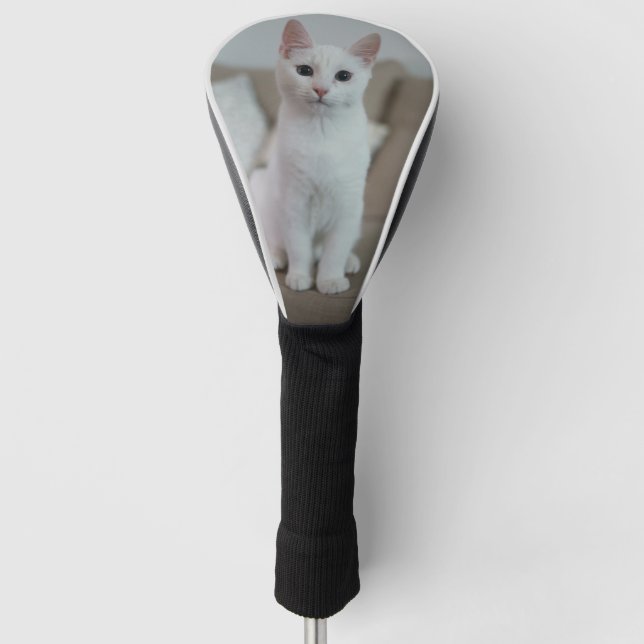 White cat | Zazzle_Growshop. Golf Head Cover (Front)