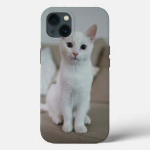 White cat Zazzle_Growshop. iPhone 13 Case